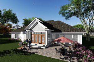 Exterior - Rear Elevation for Craftsman House Plan #70-1282 - 5 bed, 4 bath