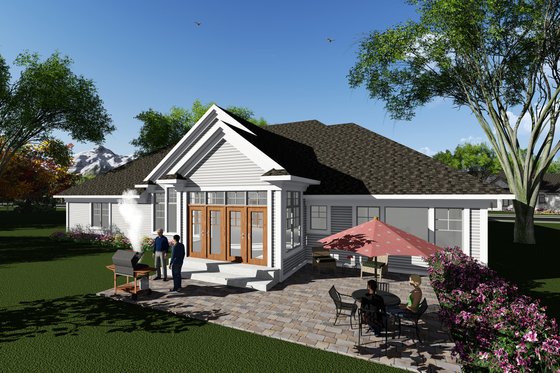 Exterior - Rear Elevation for Craftsman House Plan #70-1282 - 5 bed, 4 bath
