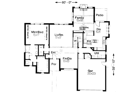 Floor Plan - Main Floor for European House Plan #310-142 - 4 bed, 2.5 bath