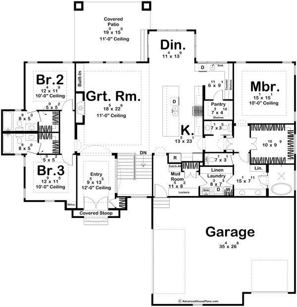 House Blueprint - Modern Floor Plan - Main Floor Plan #455-414