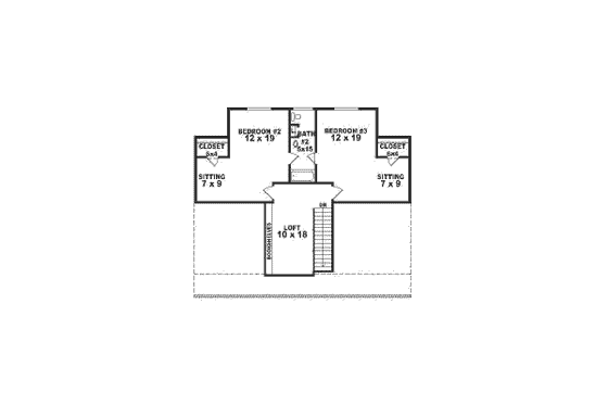 Floor Plan - Upper Floor for Country House Plan #81-496 - 3 bed, 2.5 bath