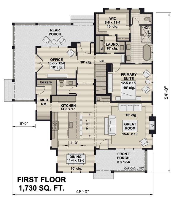 Dream House Plan - Farmhouse Floor Plan - Main Floor Plan #51-1271