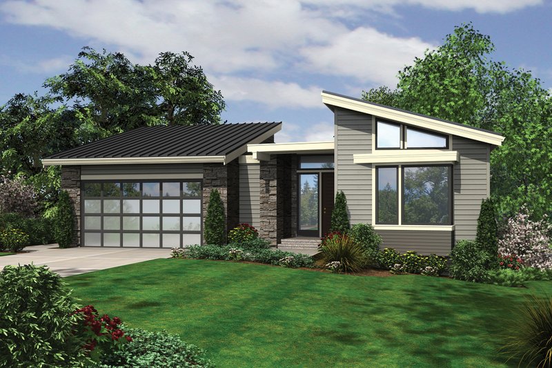 Architectural House Design - Exterior - Front Elevation 3 for Modern House Plan #48-606 - 4 bed, 4 bath