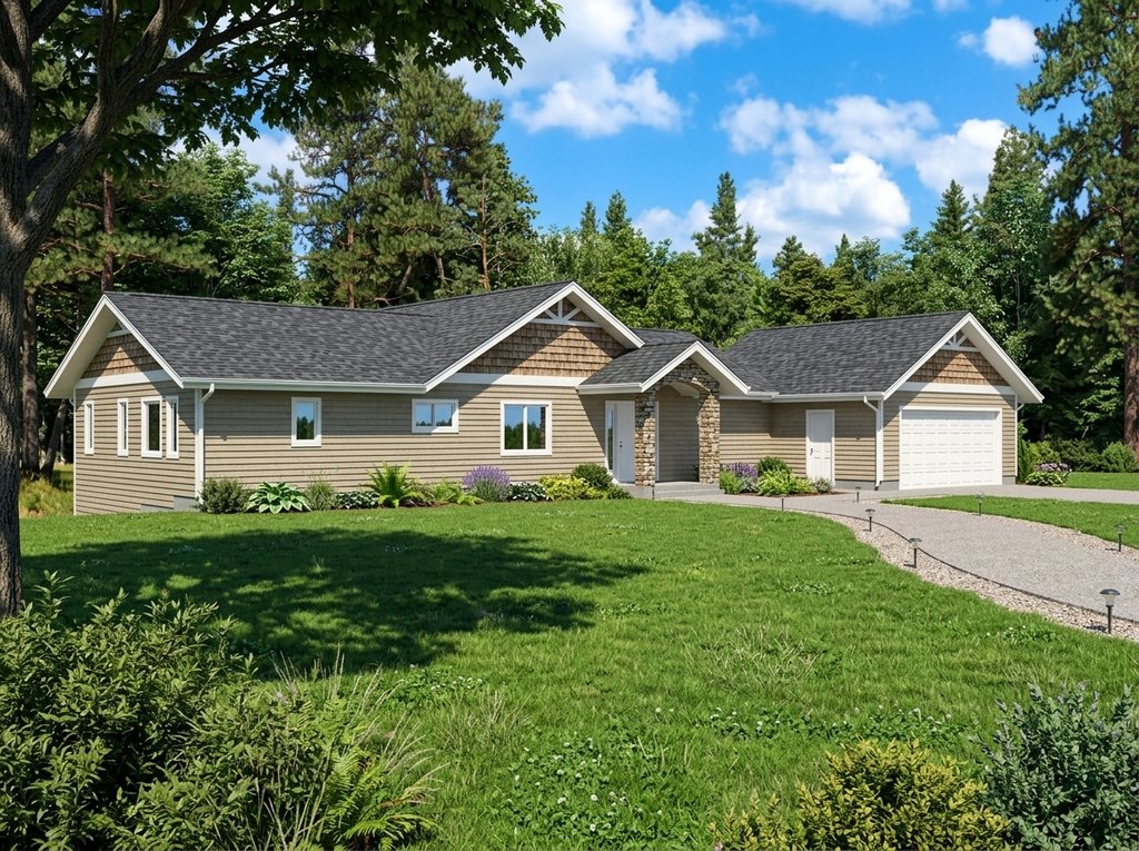 Exterior - Front Elevation 2 for Bungalow House Plan #117-530 - 5 bed, 4 bath