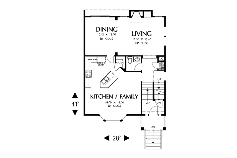 House Plan Design - Floor Plan - Main Floor for Traditional House Plan #48-318 - 3 bed, 2.5 bath