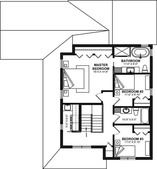 Farmhouse Floor Plan - Upper Floor Plan #23-2771