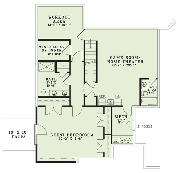 Dream House Plan - Traditional Floor Plan - Lower Floor Plan #17-2775