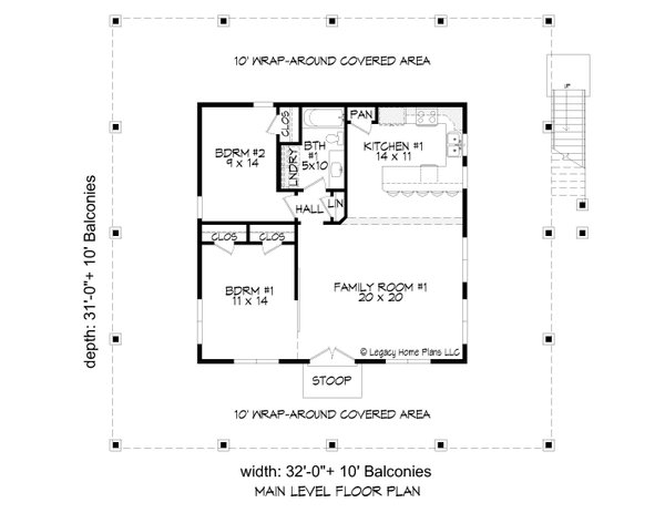 Beach Floor Plan - Main Floor Plan #932-799