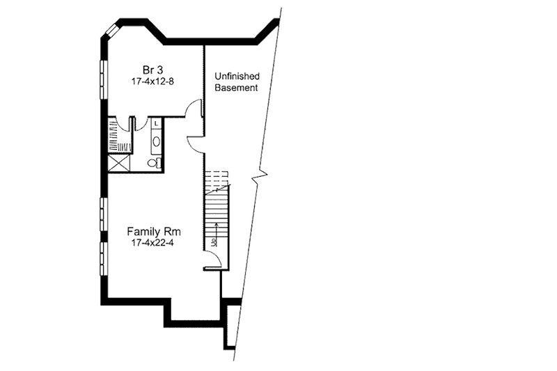 Home Plan - Floor Plan - Lower Floor for Traditional House Plan #57-283 - 3 bed, 2.5 bath