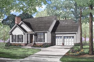 Exterior - Front Elevation 3 for Traditional House Plan #17-1010 - 3 bed, 2 bath