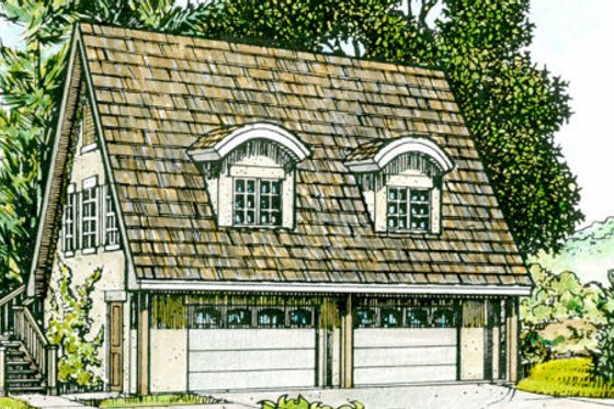 Exterior - Front Elevation for Cottage House Plan #140-106 - 1 bed, 1 bath