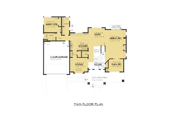 Floor Plan - Main Floor for Traditional House Plan #1066-68 - 4 bed, 3 bath