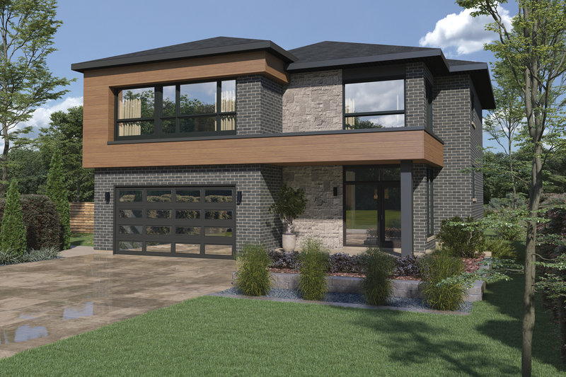 Home Plan - Contemporary Exterior - Front Elevation Plan #25-5027