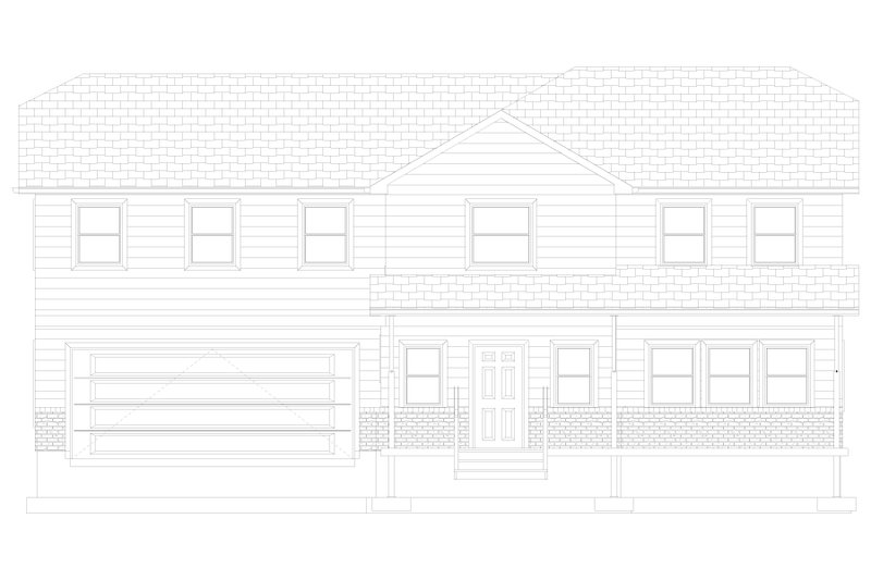 Architectural House Design - Exterior - Front Elevation 8 for Traditional House Plan #1060-138 - 4 bed, 2.5 bath