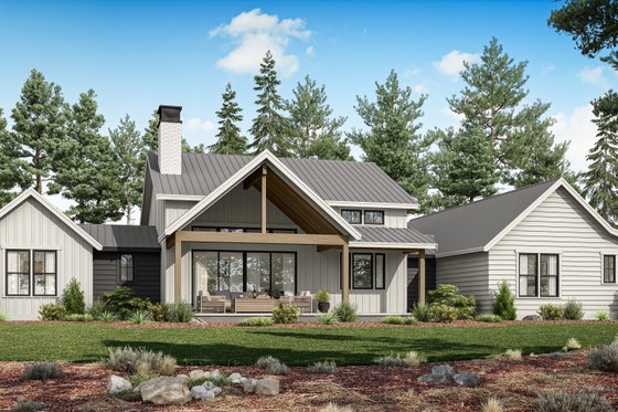 Exterior - Rear Elevation for Farmhouse House Plan #1070-232 - 3 bed, 2.5 bath