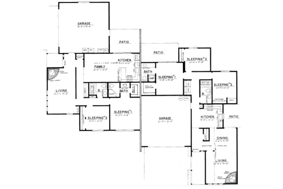 Floor Plan - Main Floor for Traditional House Plan #303-134 - 3 bed, 2 bath