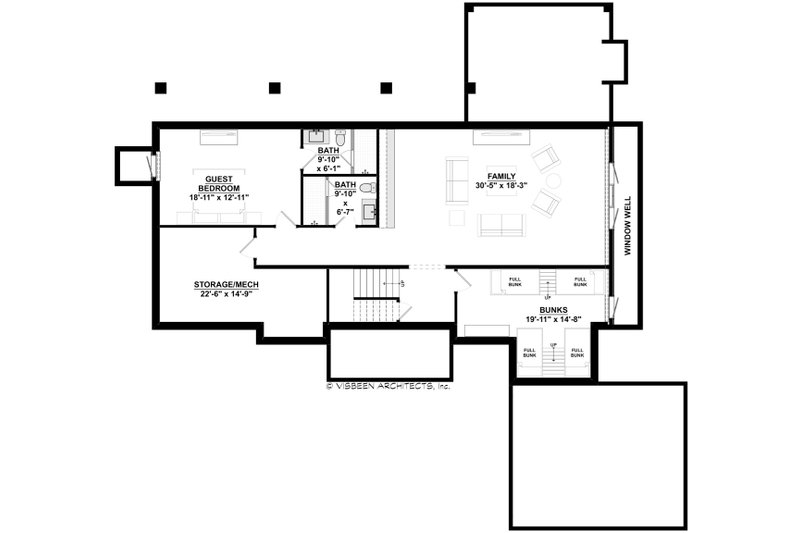 Dream House Plan - Floor Plan - Lower Floor for Farmhouse House Plan #928-391 - 4 bed, 3.5 bath