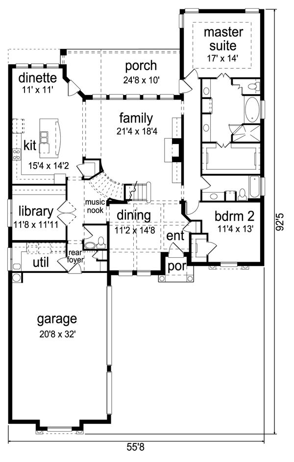 Home Plan - Mediterranean Floor Plan - Main Floor Plan #84-620