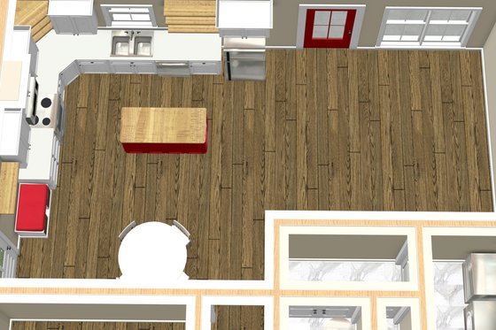 Interior - Family Room 1 for Traditional House Plan #44-230 - 3 bed, 2 bath