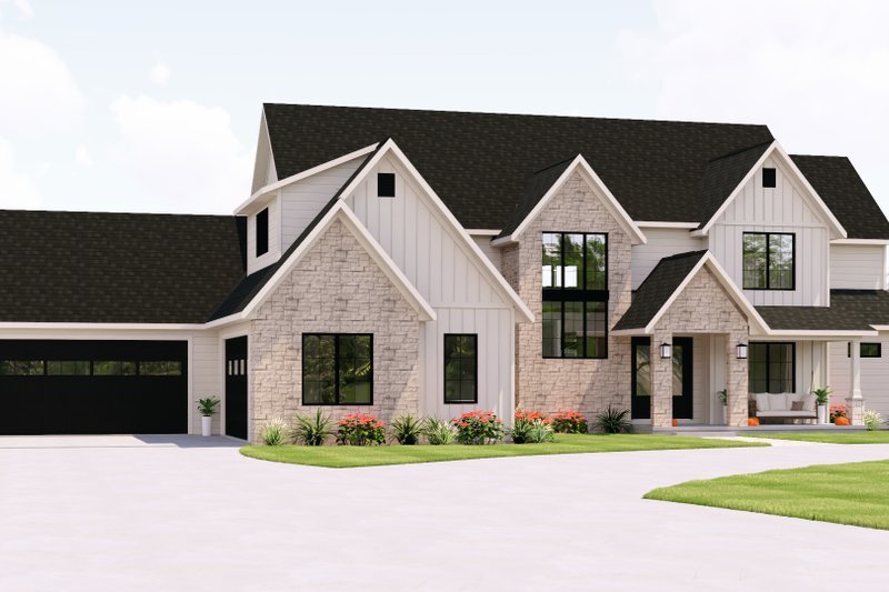 House Design - Exterior - Front Elevation 4 for Modern House Plan #1064-478 - 5 bed, 3.5 bath