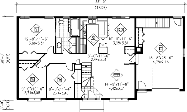 Dream House Plan - Ranch Floor Plan - Main Floor Plan #25-4103