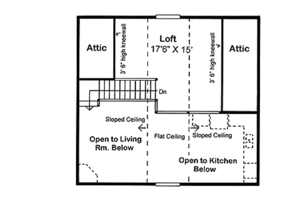 Floor Plan - Upper Floor for Cabin House Plan #312-877 - 2 bed, 1 bath