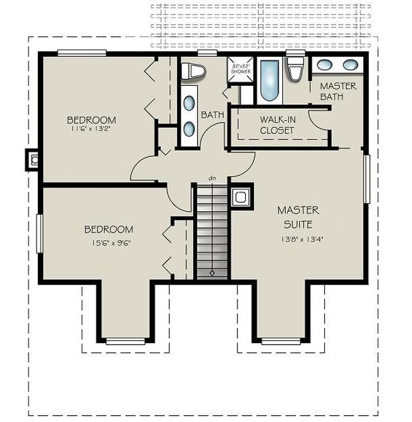 House Plan Design - Country Floor Plan - Upper Floor Plan #427-1