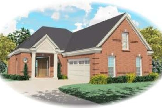 Exterior - Front Elevation for European House Plan #81-776 - 3 bed, 2.5 bath