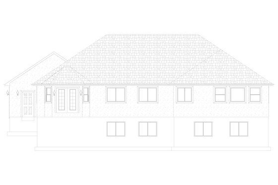 Exterior - Rear Elevation 3 for Ranch House Plan #1060-185 - 3 bed, 2 bath