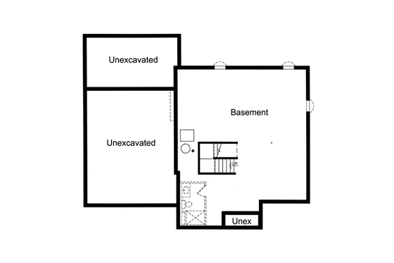 Floor Plan - Lower Floor for Traditional House Plan #46-474 - 4 bed, 2.5 bath