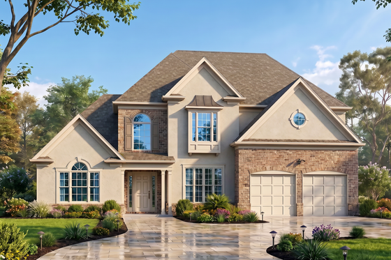 Exterior - Front Elevation 4 for Traditional House Plan #54-730 - 4 bed, 2.5 bath