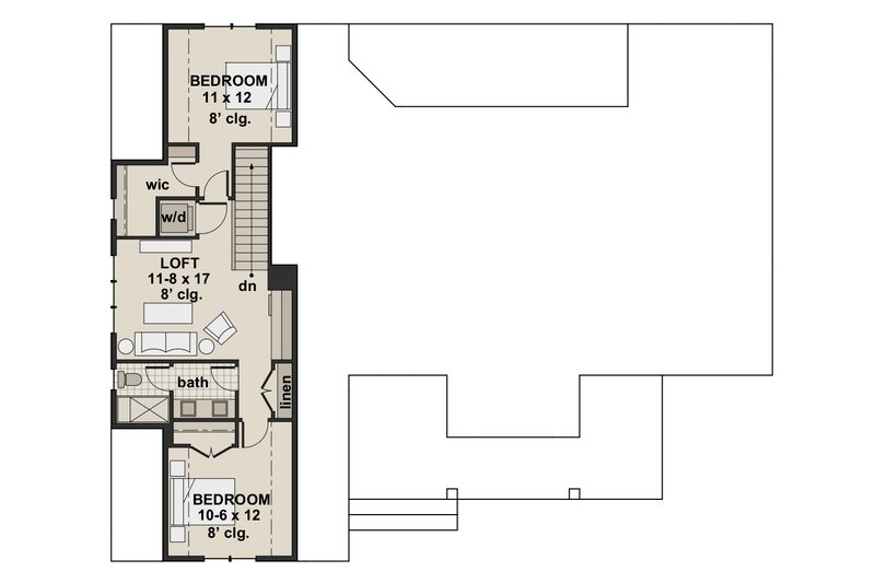 Home Plan - Floor Plan - Upper Floor for Farmhouse House Plan #51-1140 - 4 bed, 3.5 bath