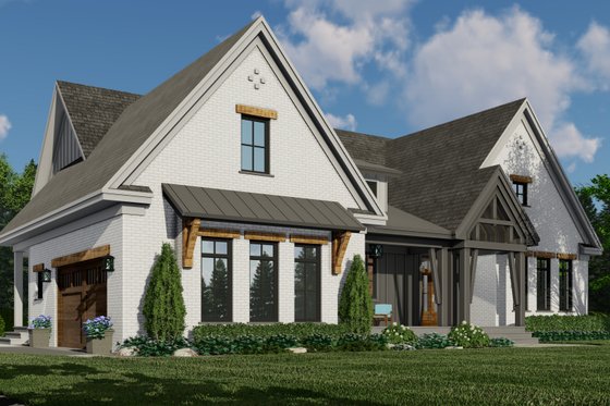 Exterior - Front Elevation 3 for Farmhouse House Plan #51-1157 - 3 bed, 2.5 bath