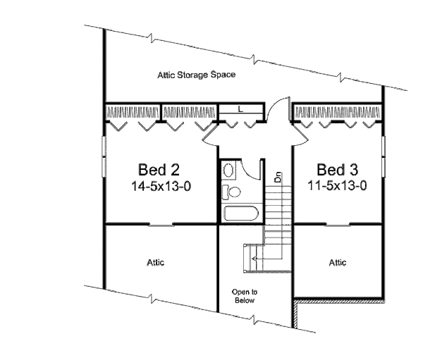 Traditional Floor Plan - Upper Floor Plan #57-437