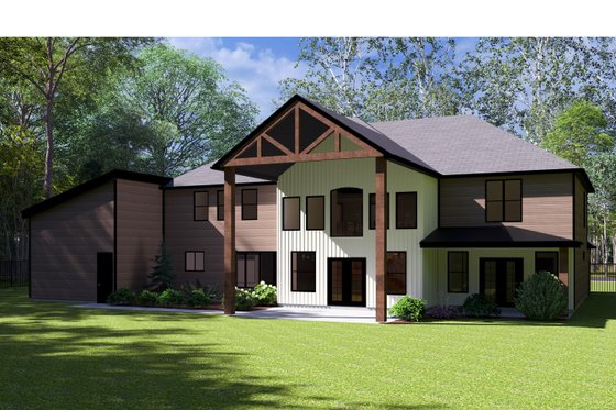 Exterior - Rear Elevation for Traditional House Plan #1111-29 - 5 bed, 4.5 bath
