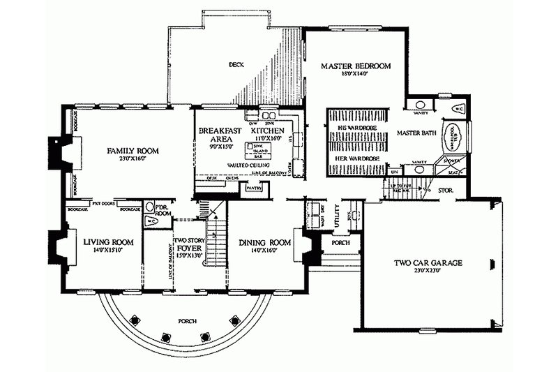 Home Plan - Floor Plan - Main Floor for Classical House Plan #137-127 - 4 bed, 3 bath
