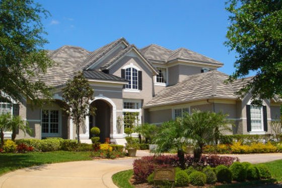 Exterior - Front Elevation for European House Plan #135-181 - 5 bed, 5.5 bath