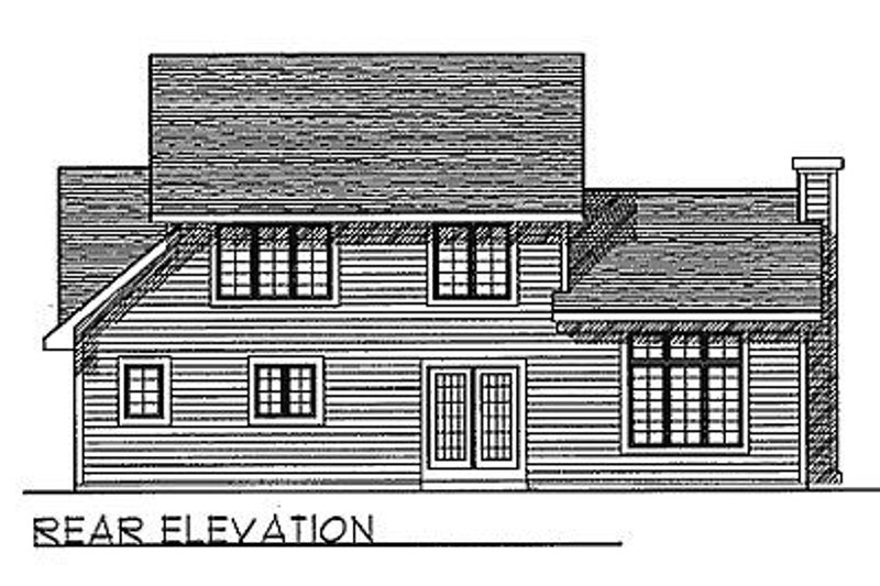 House Plan Design - Exterior - Rear Elevation for Traditional House Plan #70-202 - 3 bed, 2.5 bath