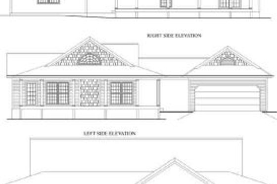 Exterior - Rear Elevation for Country House Plan #71-103 - 3 bed, 2 bath