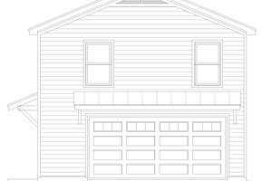 Exterior - Front Elevation 3 for Southern House Plan #932-1119 - 2 bed, 1 bath