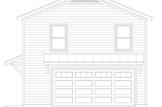 Exterior - Front Elevation 3 for Southern House Plan #932-1119 - 2 bed, 1 bath