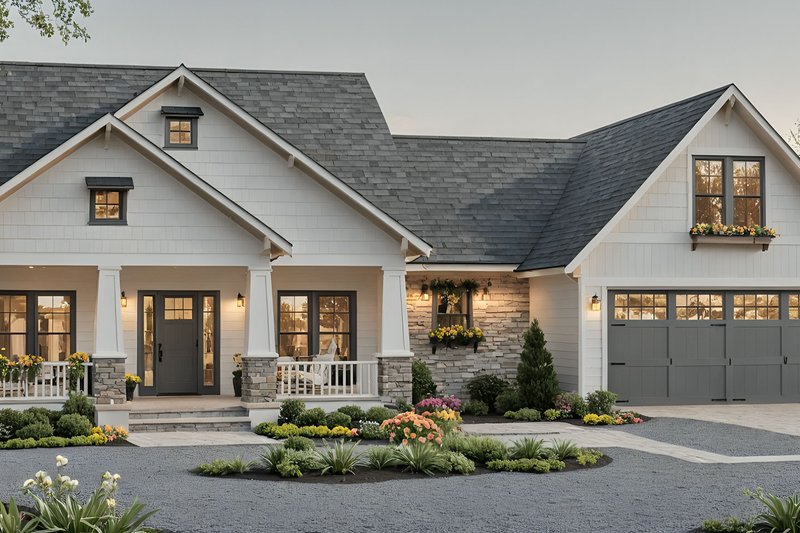 Farmhouse Style House Plan - 3 Beds 2 Baths 1800 Sq/Ft Plan #21-513