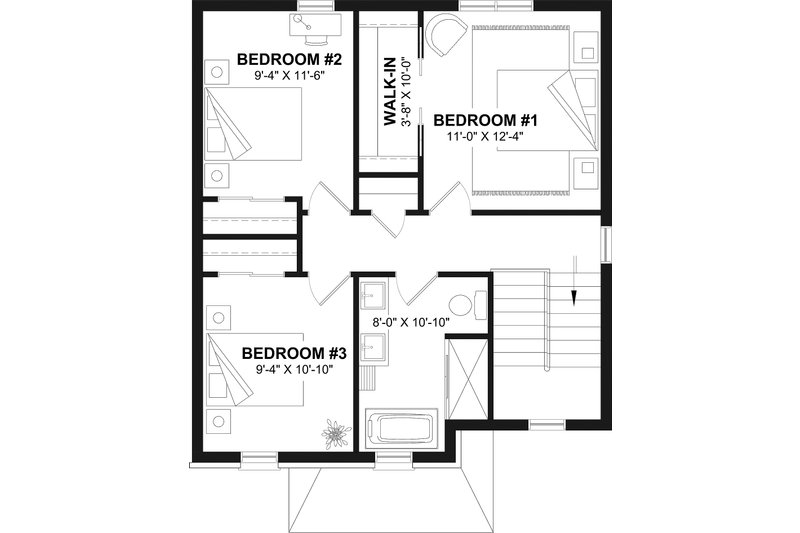 Home Plan - Floor Plan - Upper Floor for Traditional House Plan #23-739 - 3 bed, 2 bath