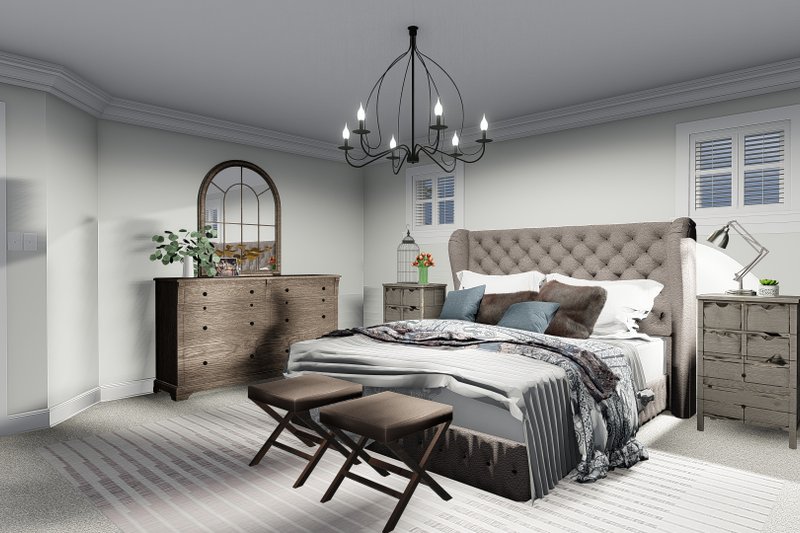 Architectural House Design - Interior - Master Bedroom for Craftsman House Plan #1060-57 - 4 bed, 2.5 bath