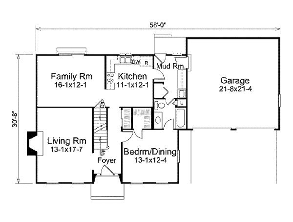 Dream House Plan - Colonial Floor Plan - Main Floor Plan #57-513