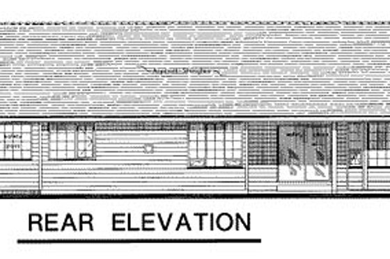 Exterior - Rear Elevation for Ranch House Plan #18-197 - 3 bed, 2 bath
