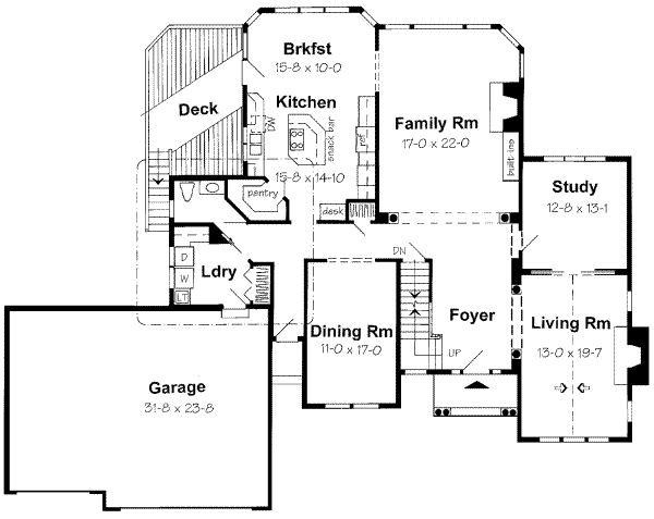Traditional Floor Plan - Main Floor Plan #312-148