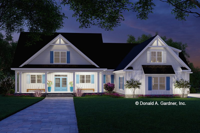 Home Plan - Exterior - Front Elevation 3 for Farmhouse House Plan #929-1160 - 4 bed, 4.5 bath