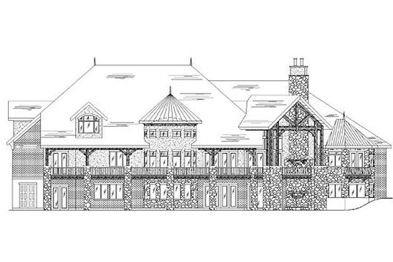 Dream House Plan - Exterior - Rear Elevation for European House Plan #5-444 - 5 bed, 6 bath