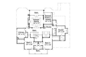 Floor Plan - Upper Floor for Colonial House Plan #411-769 - 5 bed, 3.5 bath